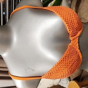 victoria secret mesh bikini top 32A orange